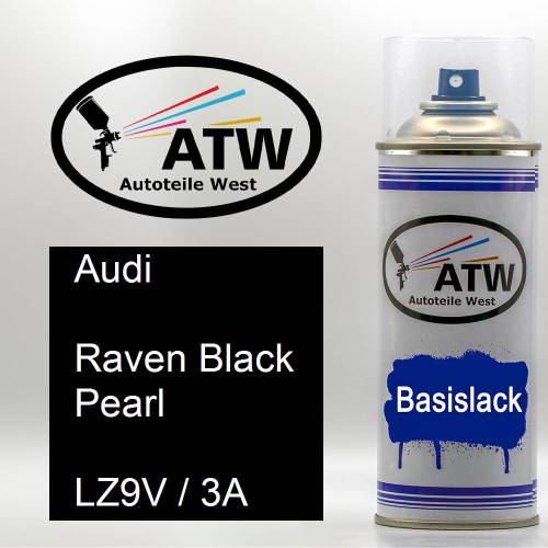 Audi, Raven Black Pearl, LZ9V / 3A: 400ml Sprühdose, von ATW Autoteile West.